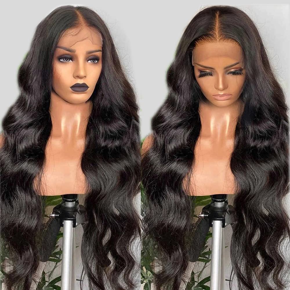 YOUFA Body Wave Lace Front Wigs Human Hair 13x4 HD 180% Density Lace Frontal Glueless Wigs for Women Human Hair Pre Plucked Bleached Knots With Baby Hair (22 inch)