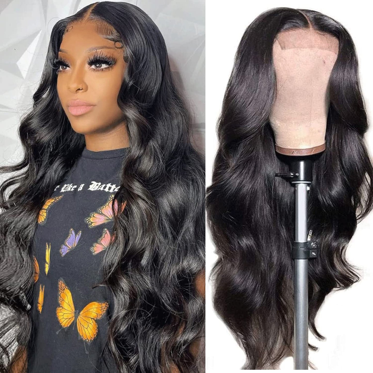 Zormsert Body Wave Lace Front Wigs Human Hair for Black Women 4x4 HD Lace Closure Wigs Human Hair Glueless Wigs Pre Plucked Natural Hairline with Baby Hair 180 Density 24 Inch