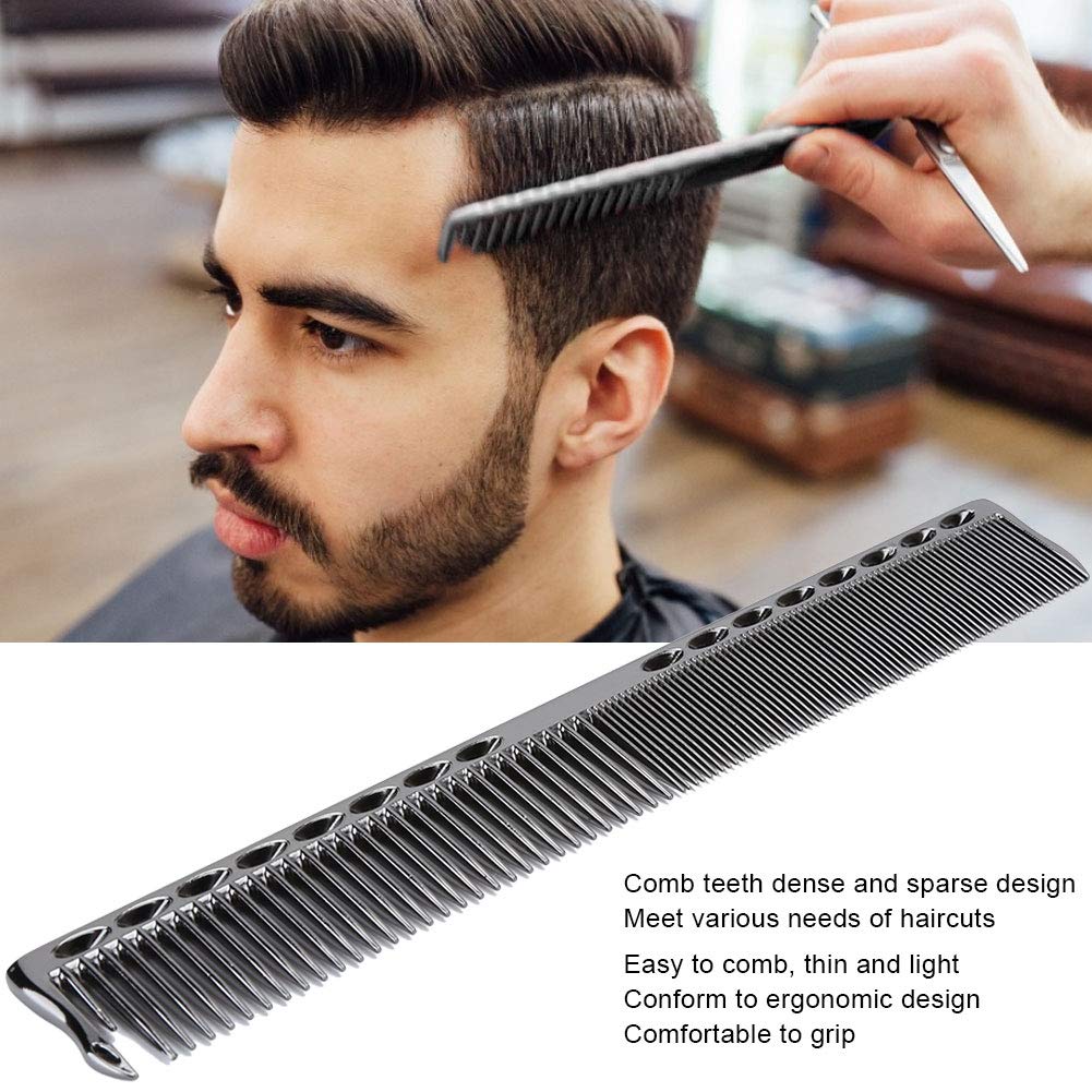 2pcs Metal Barber Combs, Black Professional Stainless Steel Hair Styling Combs Cutting Hair Comb Salon Hairdressing Comb Detangler Comb