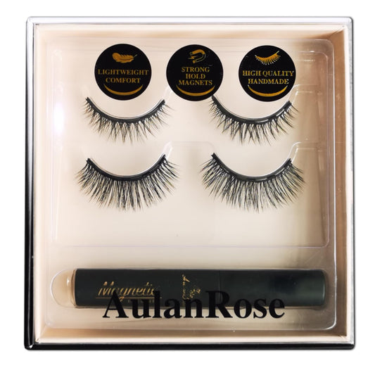 AulanRose Magnetic Eyelashes/Short MIX Cat Eye Magnetic Lashes Natural Looking with Eyeliner/Cruelty-Free & Vegan Faux Mink Lashes /60 Wears
