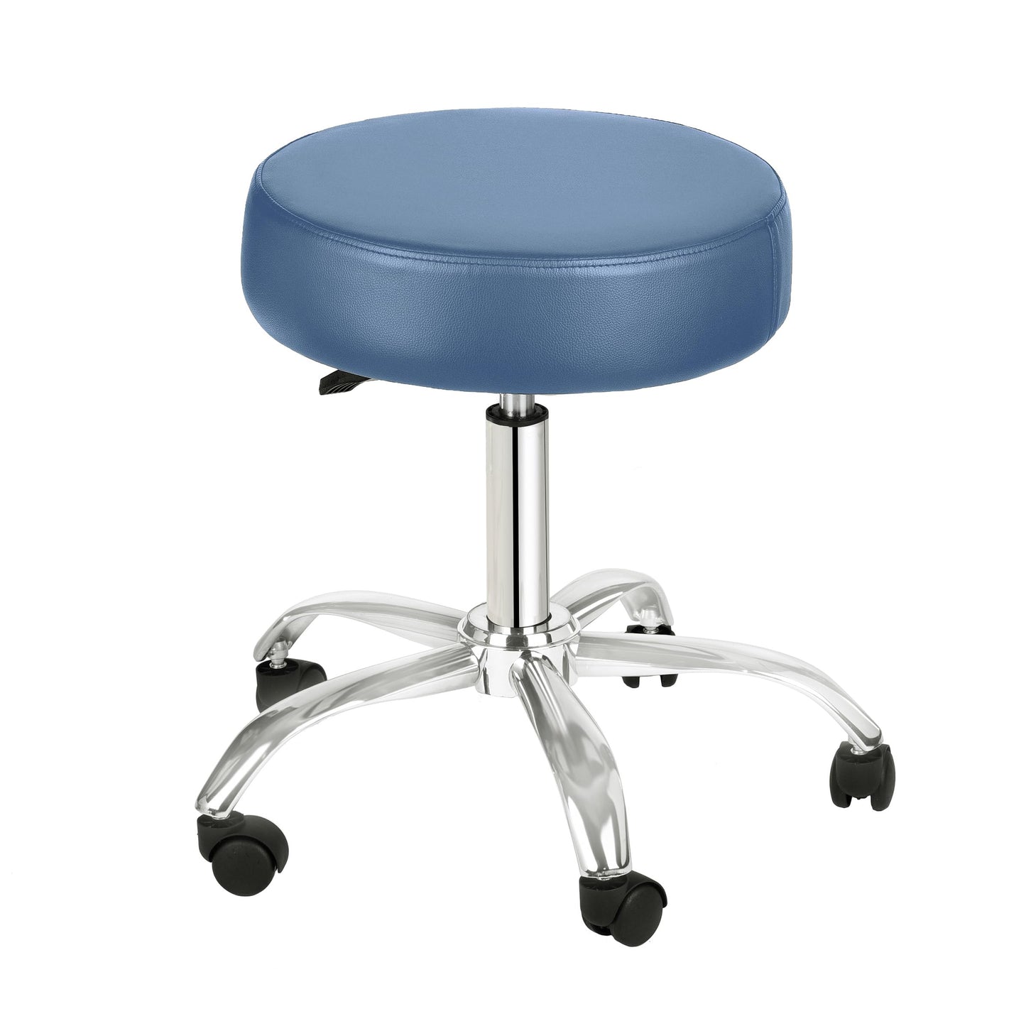 AdirMed Lux Height-Adjustment Stool - Pneumatic Rolling Swivel Chair- Versatile Mobility & Elevation Seat Ideal for Spa Salon Home & Office Use (Blue)
