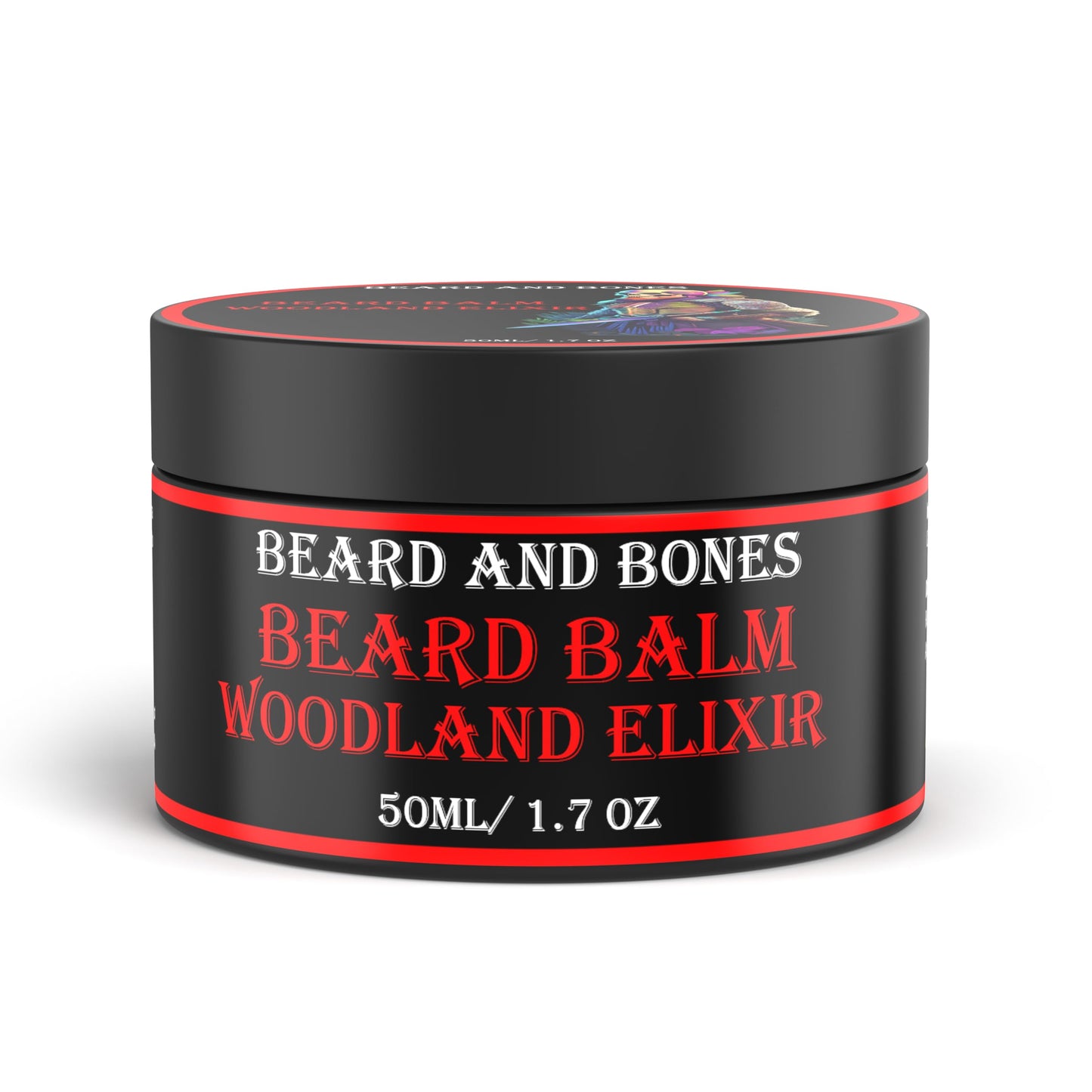 Beard and Bones 50ml Beard Balm For Men Beard Conditioner with Shea Butter, Jojoba Oil, Almond Oil | Nourishing Beard Moisturiser for Coarse Hair | Choice of 6 Scents (Woodland Elixir)