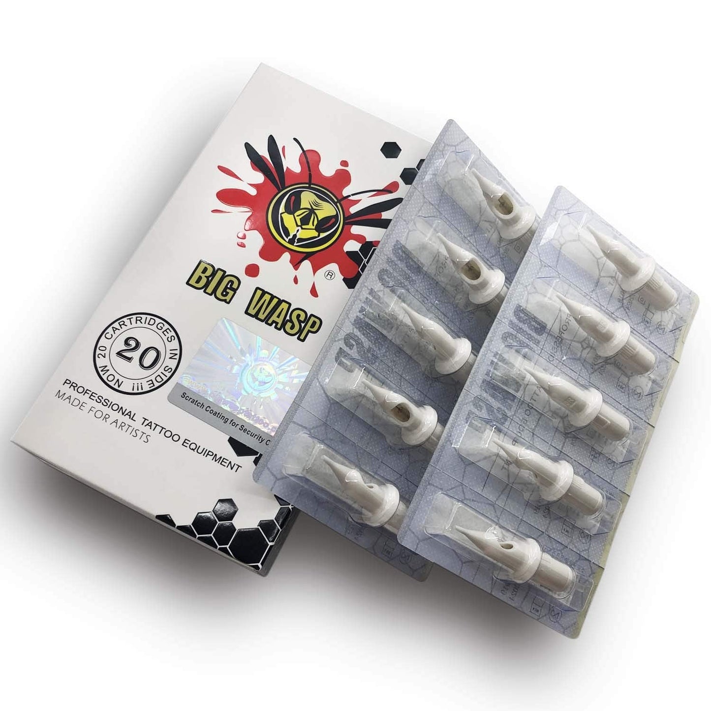 BIGWASP 5RL Disposable Tattoo Needle Cartridge #12 Standard 5 Round Liner (1205RL) 20Pcs