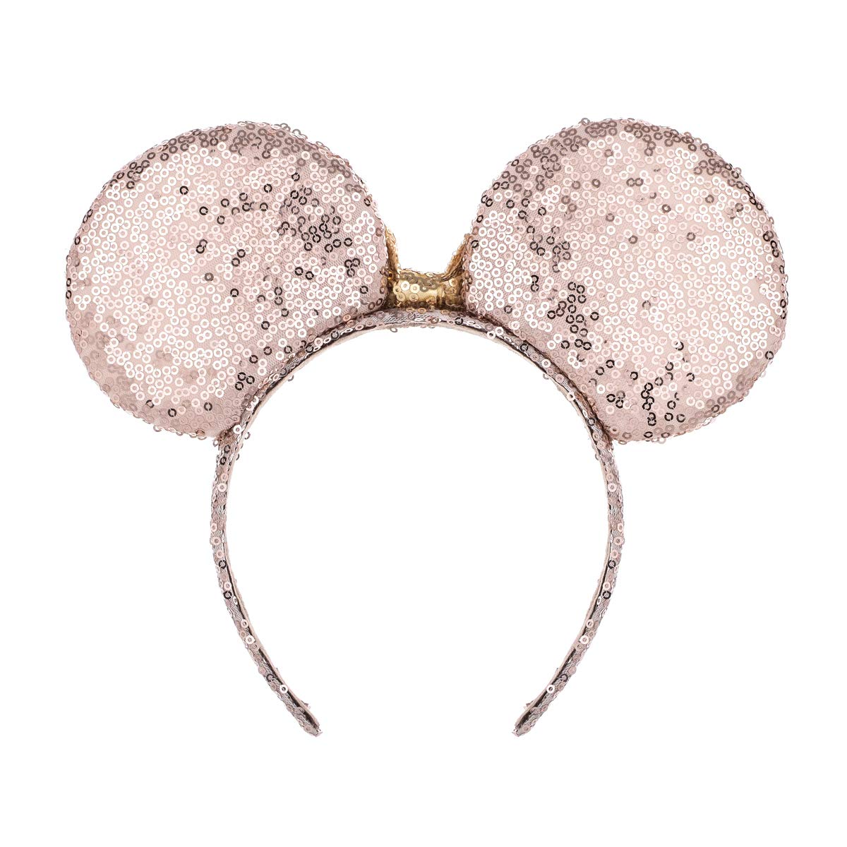A Miaow Sequin Black Mouse Ears Headband MM Glitter Hair Clasp Adults Women Butterfly Hair Hoop Birthday Party Holiday Park Photo Supply (Champagne and Golden)