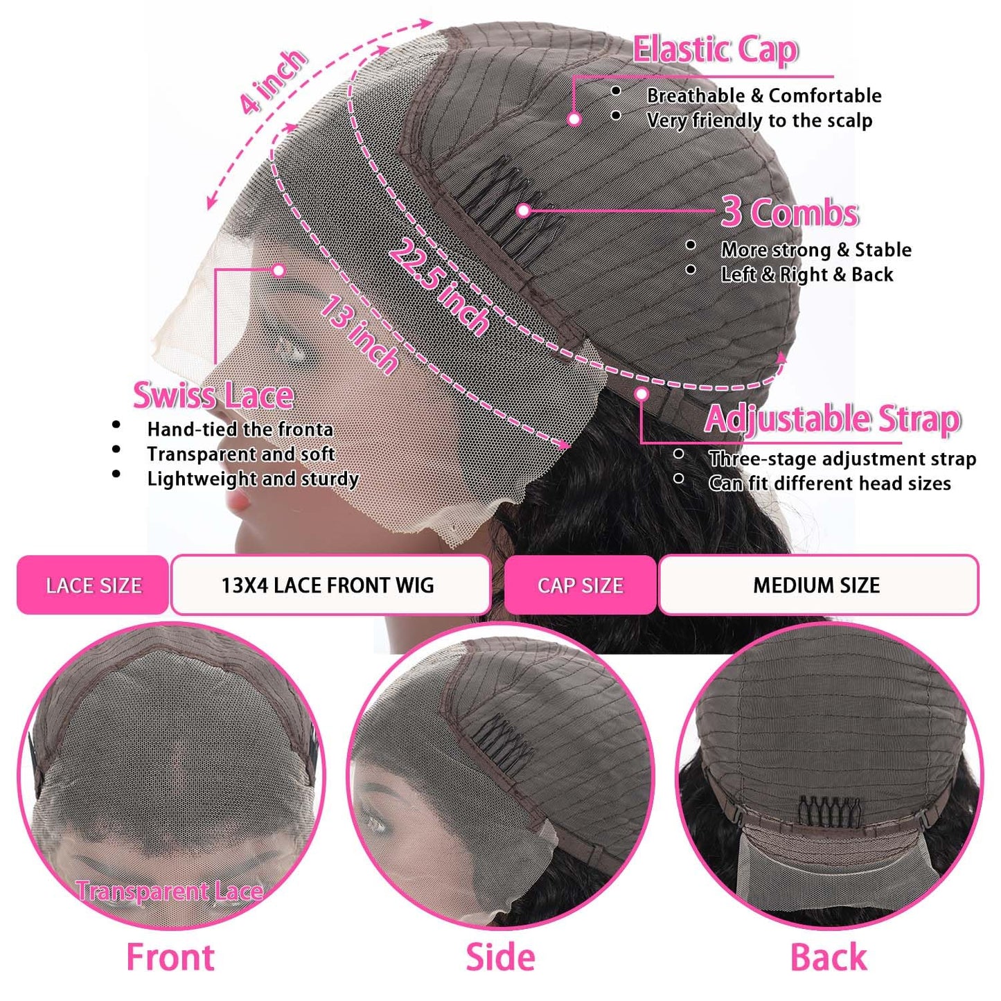 13x4 HD Lace Front Wigs Humair Hair, Deep Wave Lace Front Wigs Human Hair Pre Plucked,150% Density Curly Lace Front Wigs Human Hair Deep Curly Wig For Black Women With Babyhair(20inch Deep Wig)