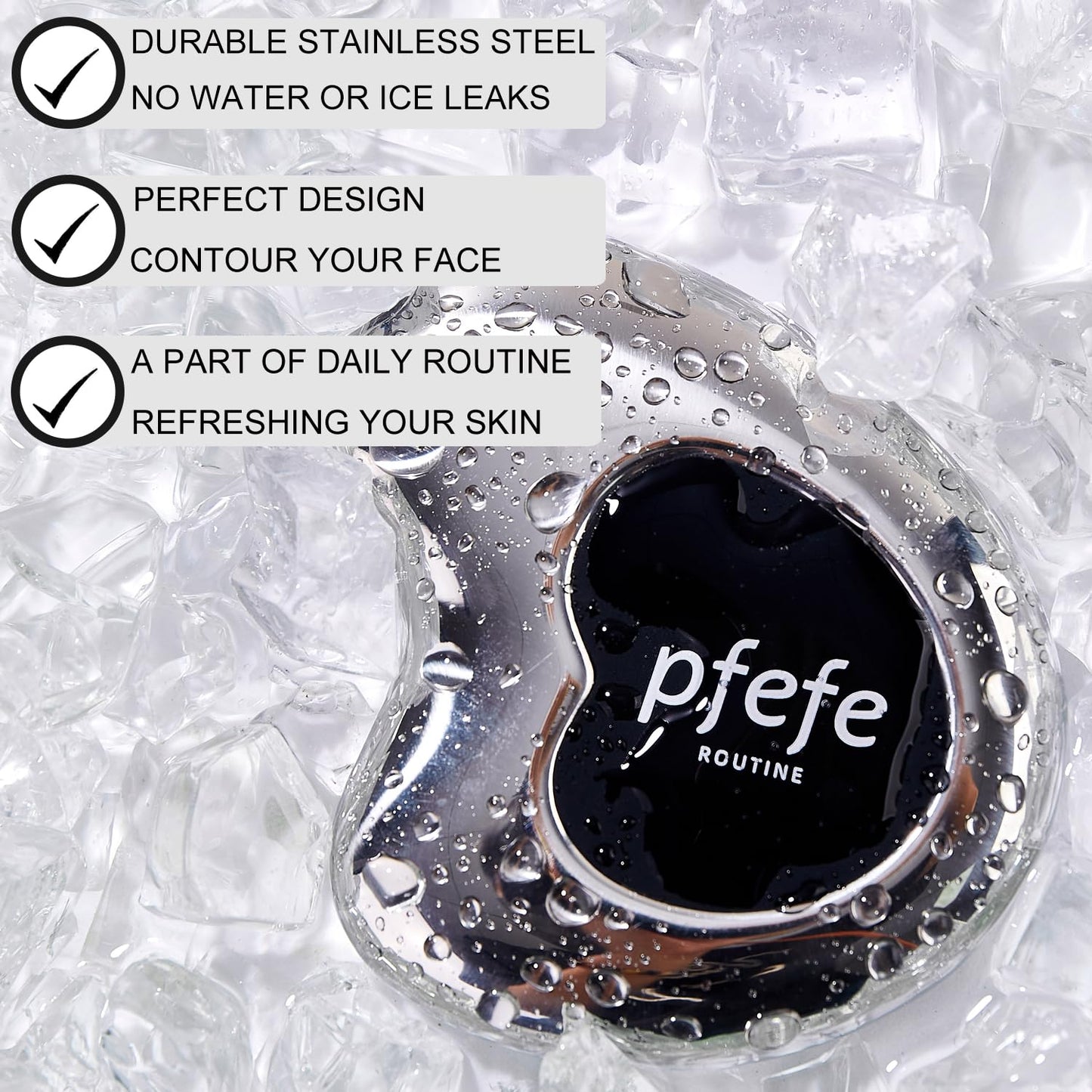 pfefe Stainless Steel Cryo Gua Sha - Gua Sha Facial Beauty Tools - Metal Skin Care Gua Sha for Body SPA Face Neck Eye