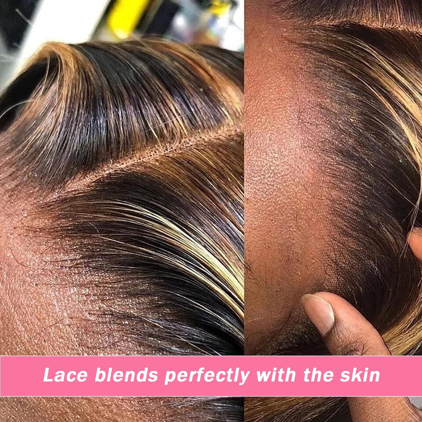BLOCKICE Ombre Lace Front Wig Human Hair Wigs for Black Women 4/27 highlight lace front wigs human hair Honey Blonde 13x4 Deep Wave Lace Frontal Wig Pre Plucked 26 Inch