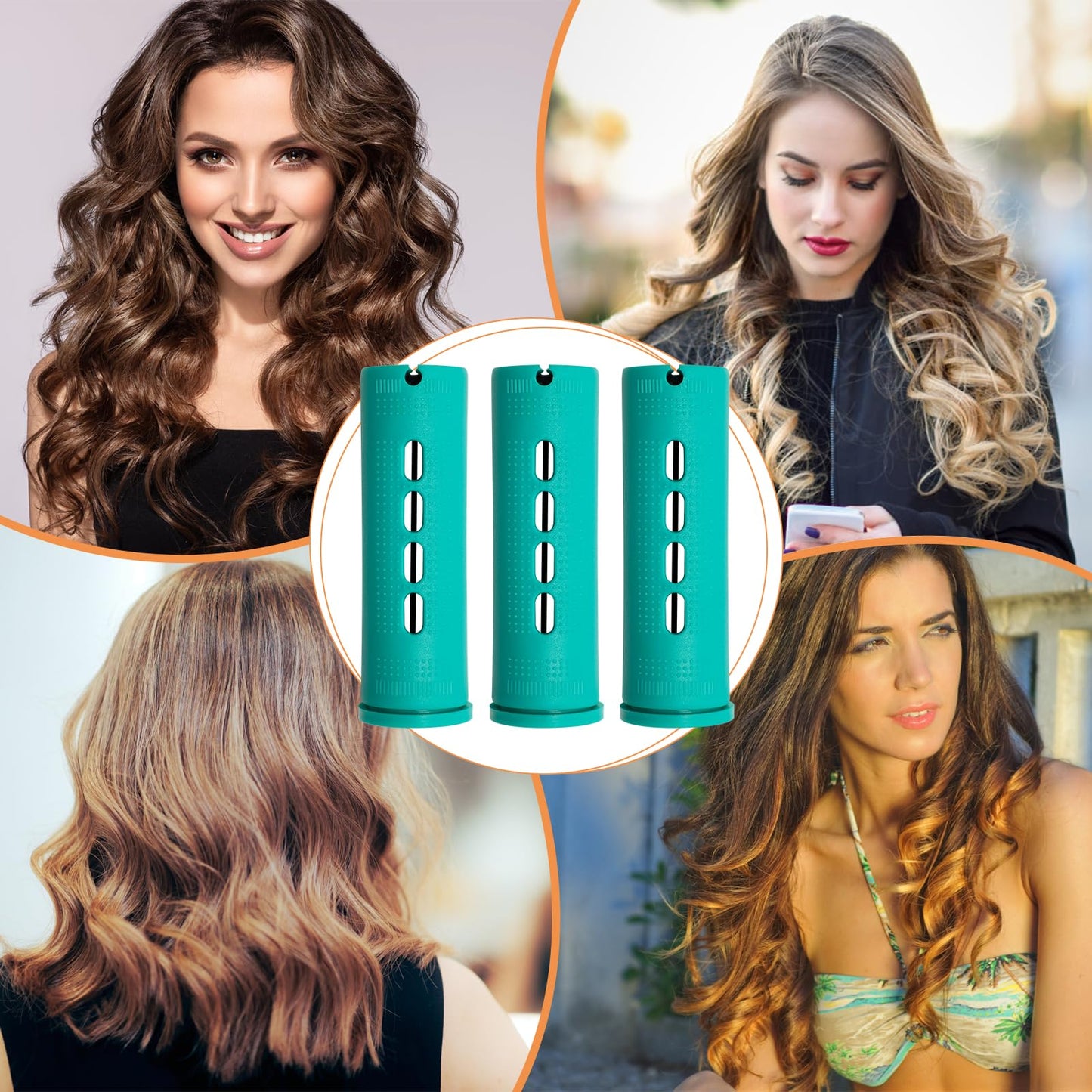 50 Pcs 1 Inch Perm Rod Set, Zhaoyao Perm Rods for Nature Hair, Cold Wave Rods for Short Hair, Hair Curling Rollers Heatless Perming Rods Hair Curlers Rollers with Pintail Comb