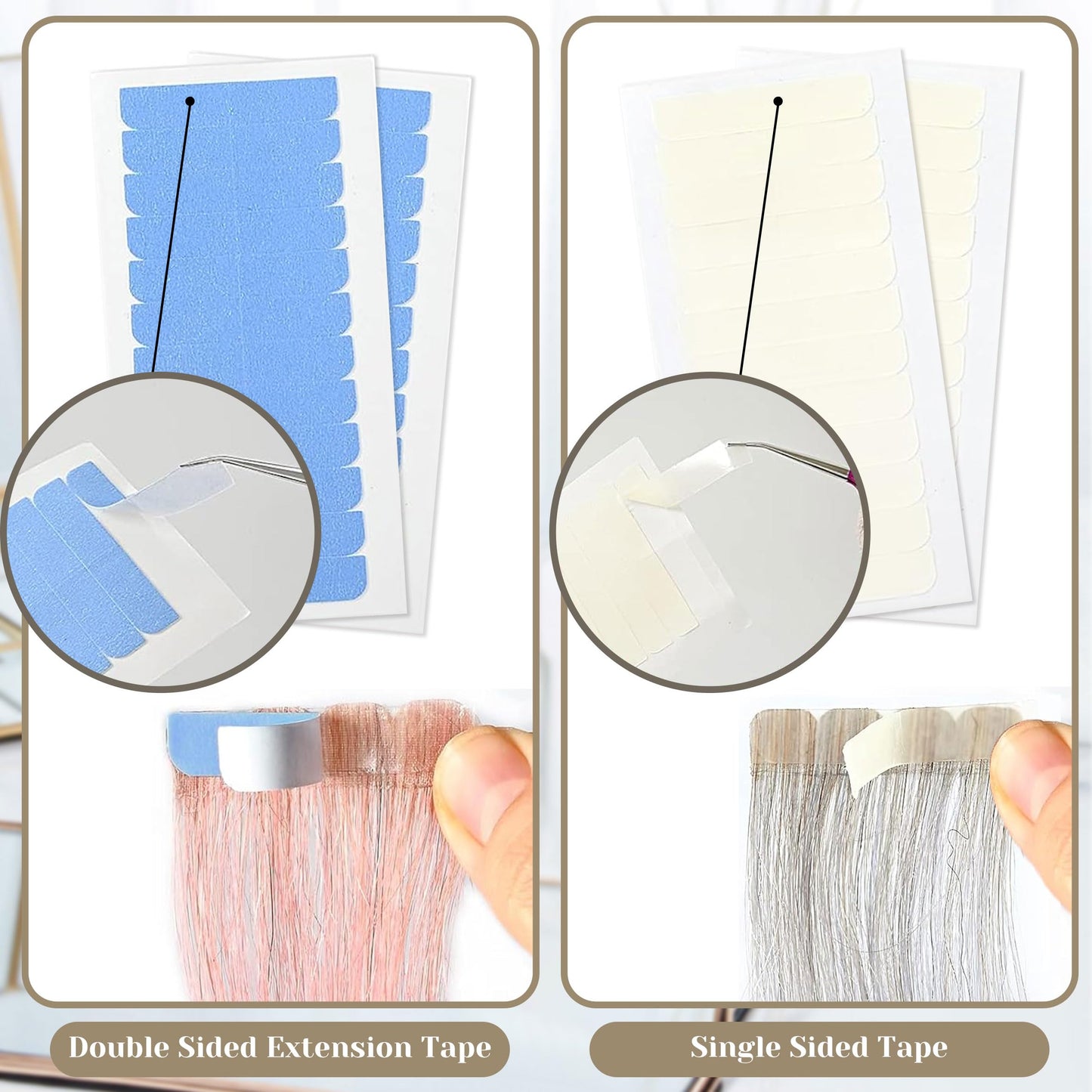 180Pcs Double Sided Extension Tapes for Replacement Multiple Colors Tape in Tape Replacement Hair Extension Tape 4 cm * 0.8 cm