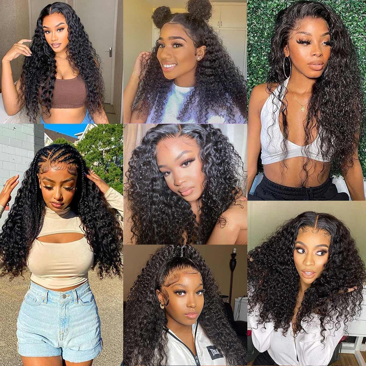 Alsother 20 Inch Deep Wave Lace Front Wigs Human Hair 13x4 HD Lace Frontal Human Hair Wig 180% Density Wet and Wavy Lace Front Wigs Glueless Wigs Human Hair Pre Plucked Deep Wave Wigs Human Hair