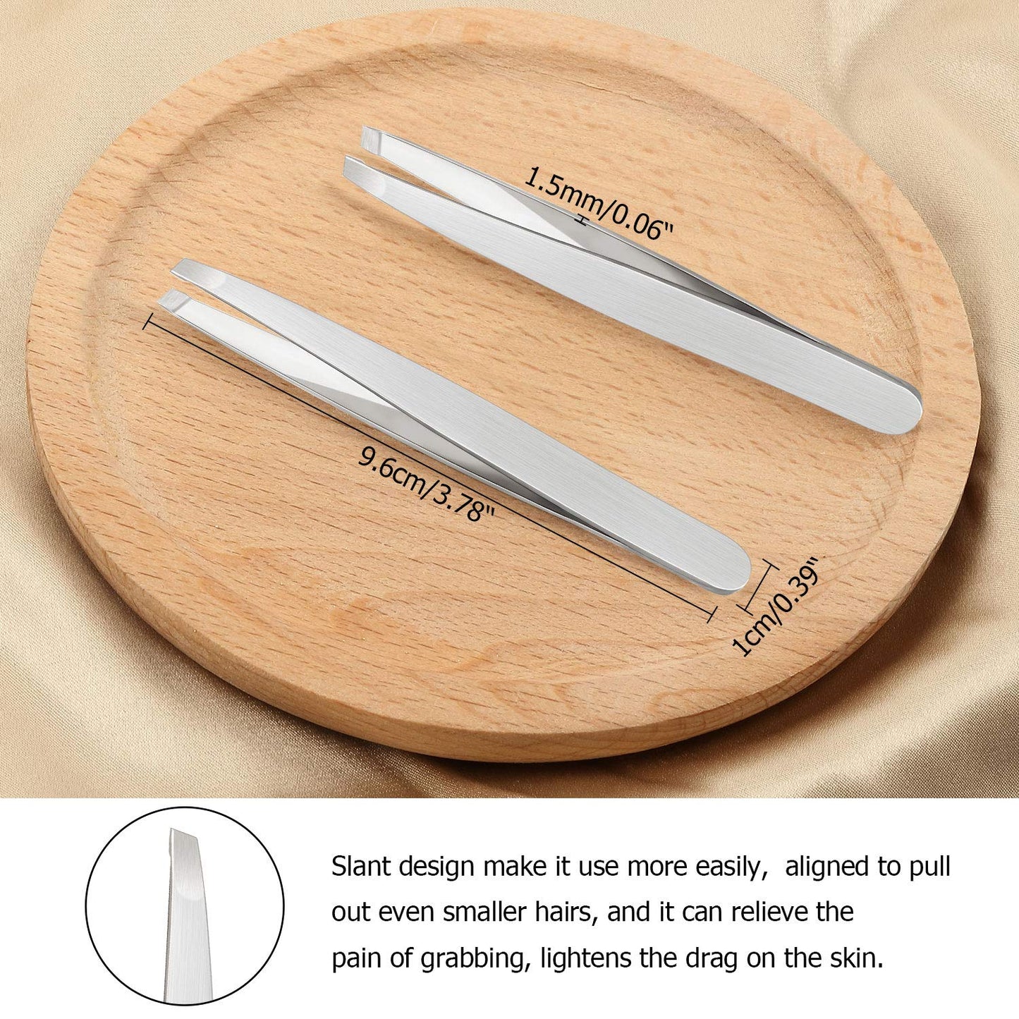 12 Pieces Eyebrow Tweezers Stainless Steel Slant Tip Tweezers Facial Hair Eyebrow Precision Tweezers for Men and Women(Silver)
