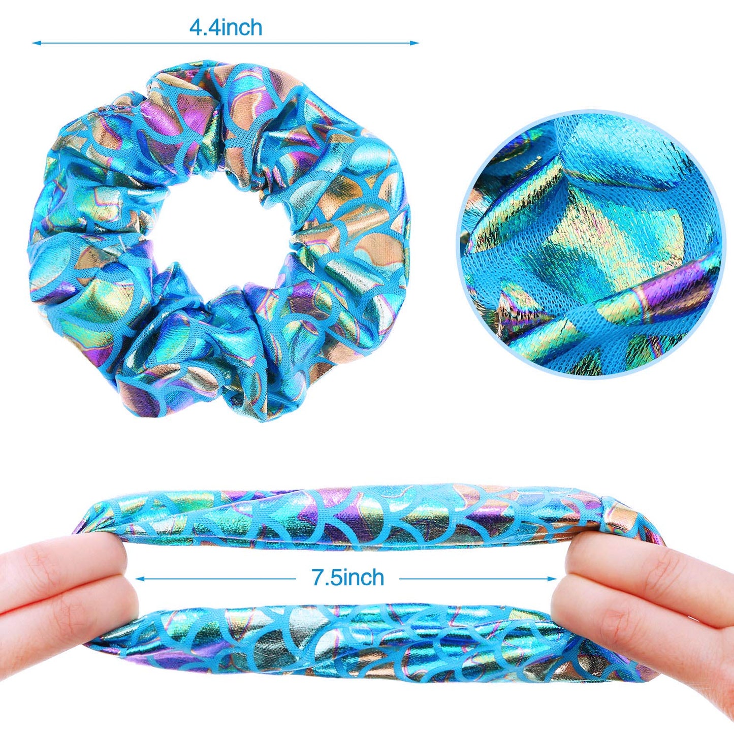 20 Pcs Sequin Scrunchies Shiny Metallic Hair Scrunchy Sparkly Hair Tie Ropes Mermaid Elastic Hair Bands Scrunchy Glitter Colors Rainbow Ponytail Holder Hair Accessories for Women Girls (Stylish Style)