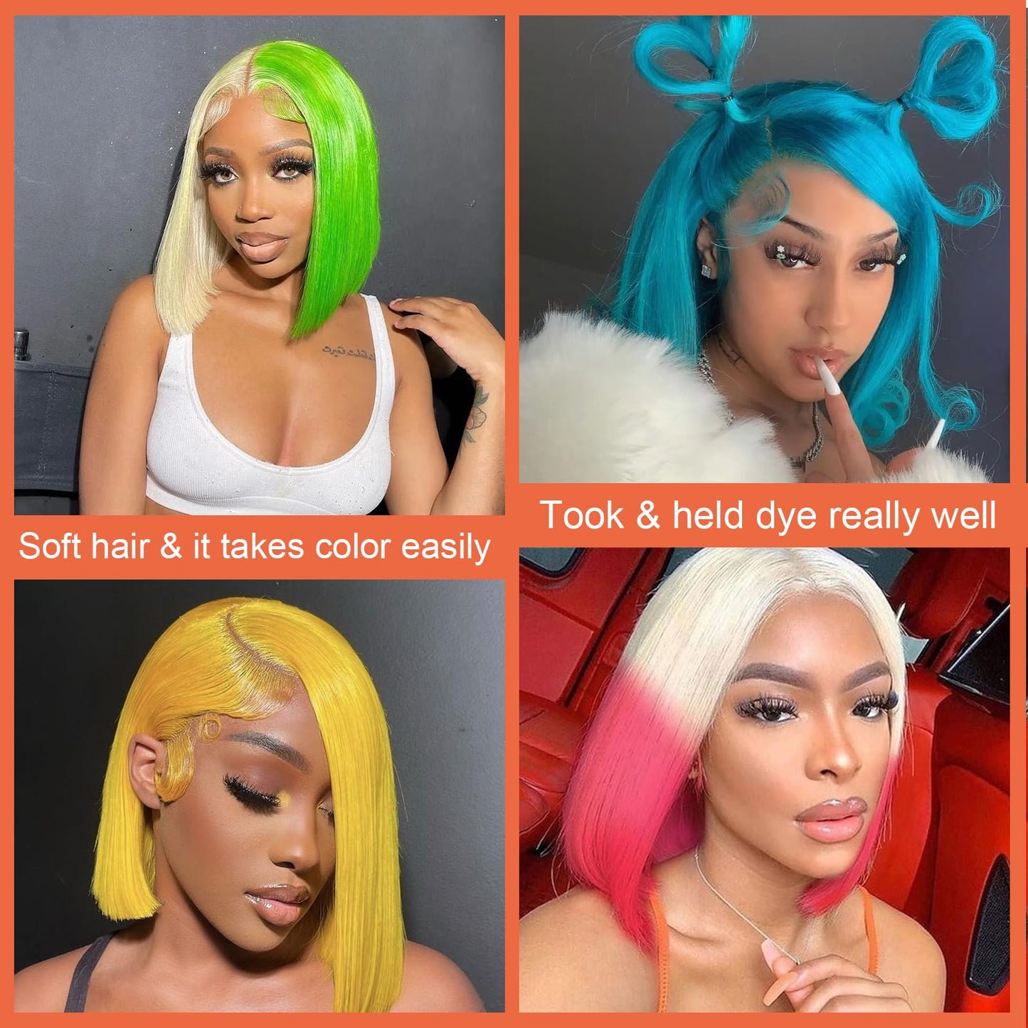 BeautyGrace 613 Blonde Bob Wig Human Hair 12Inch Brazilian Virgin 613 Bob Wig Human Hair 150% Density 13x4 Blonde Bob Lace Front Wigs Human Hair Pre Plucked With Baby Hair(12Inch)