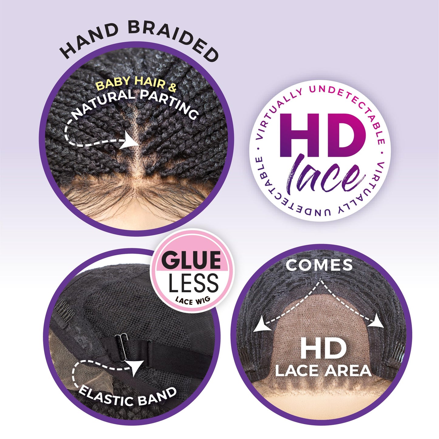 Sensationnel Cloud9 4x4 Braided Wig - Boho box braid 30-inch hand tied swiss lace - Cloud 9 Boho Box Braid 30 Inch (1 JETBLACK)