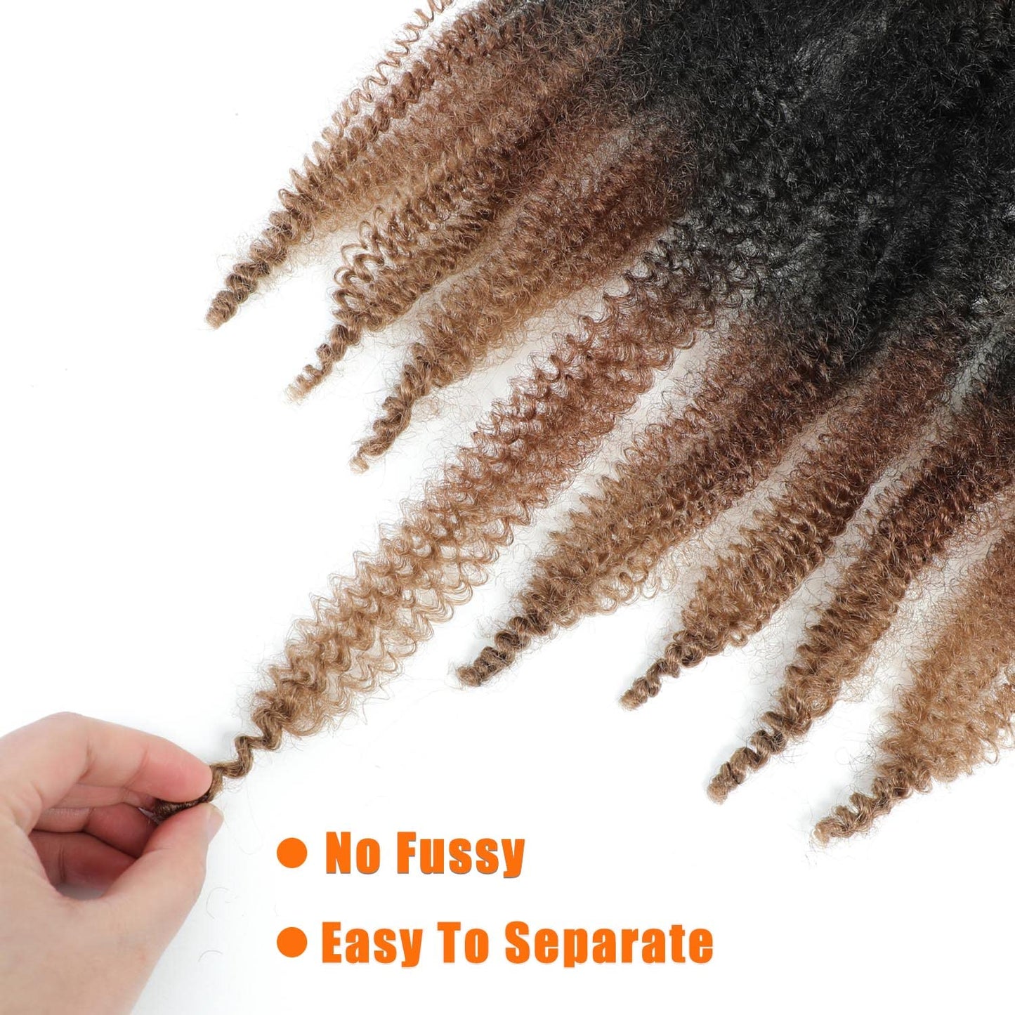 Black Brown Springy Afro Twist Hair 24 Inch 3 Packs Afro Twist Spring Hair Braiding Hair Extension (24 Inch, 3packs, 1B/30/27#)