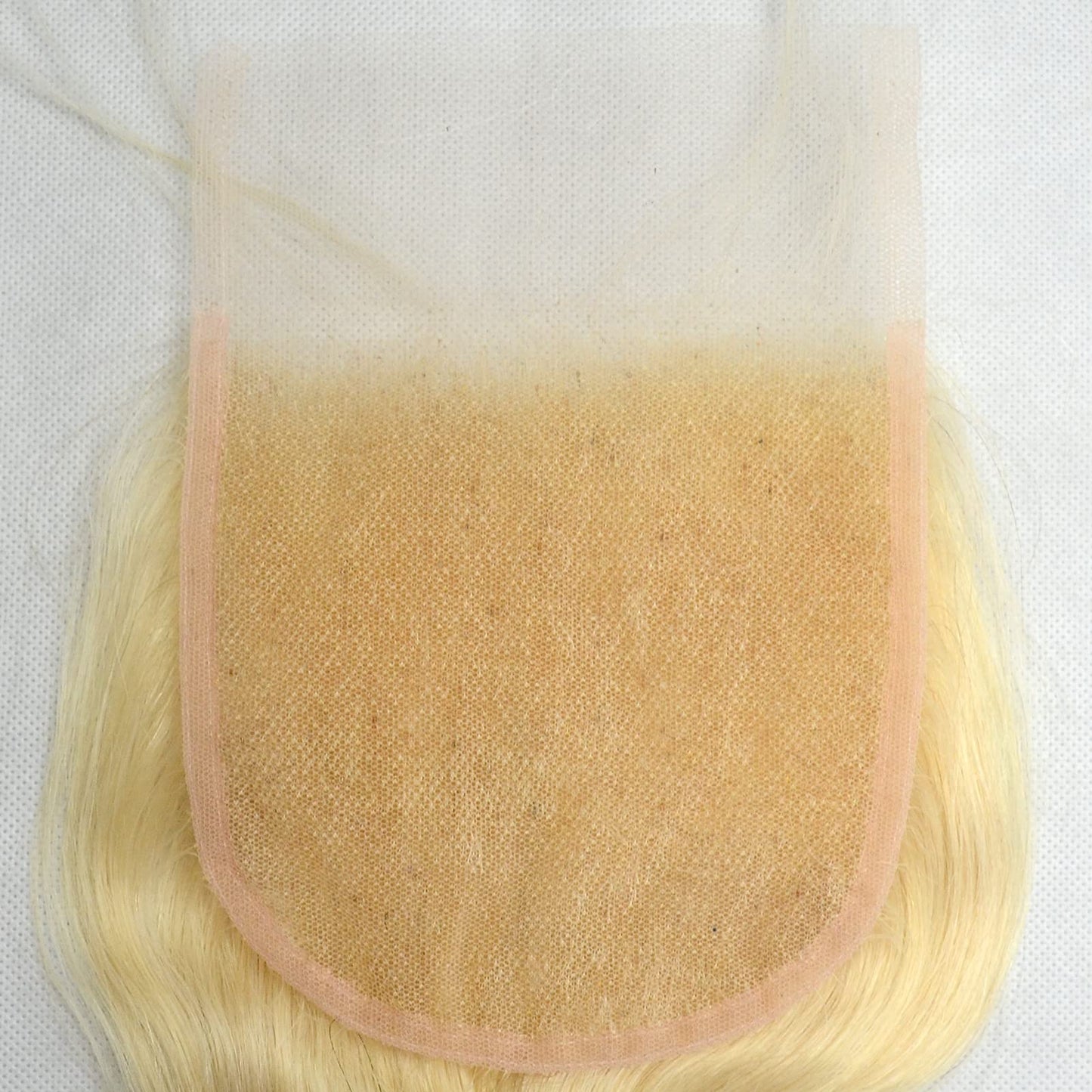 BLUPLE 613 Blonde 5x5 Lace Closure Body Wave Brazilian Virgin Human Hair Free Part with Baby Hair Bleached Knots Pre Plucked Natural Hairline 18 Inch