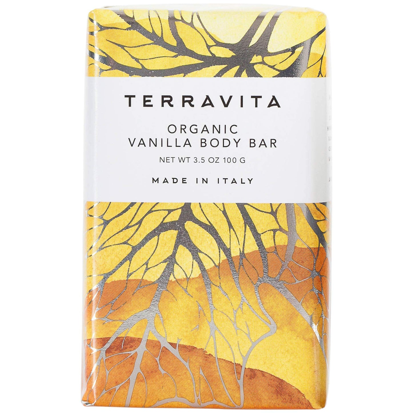 Terravita Organic, Vegan, & Gluten-Free Body Bar Soap, Vanilla, 100 Gram