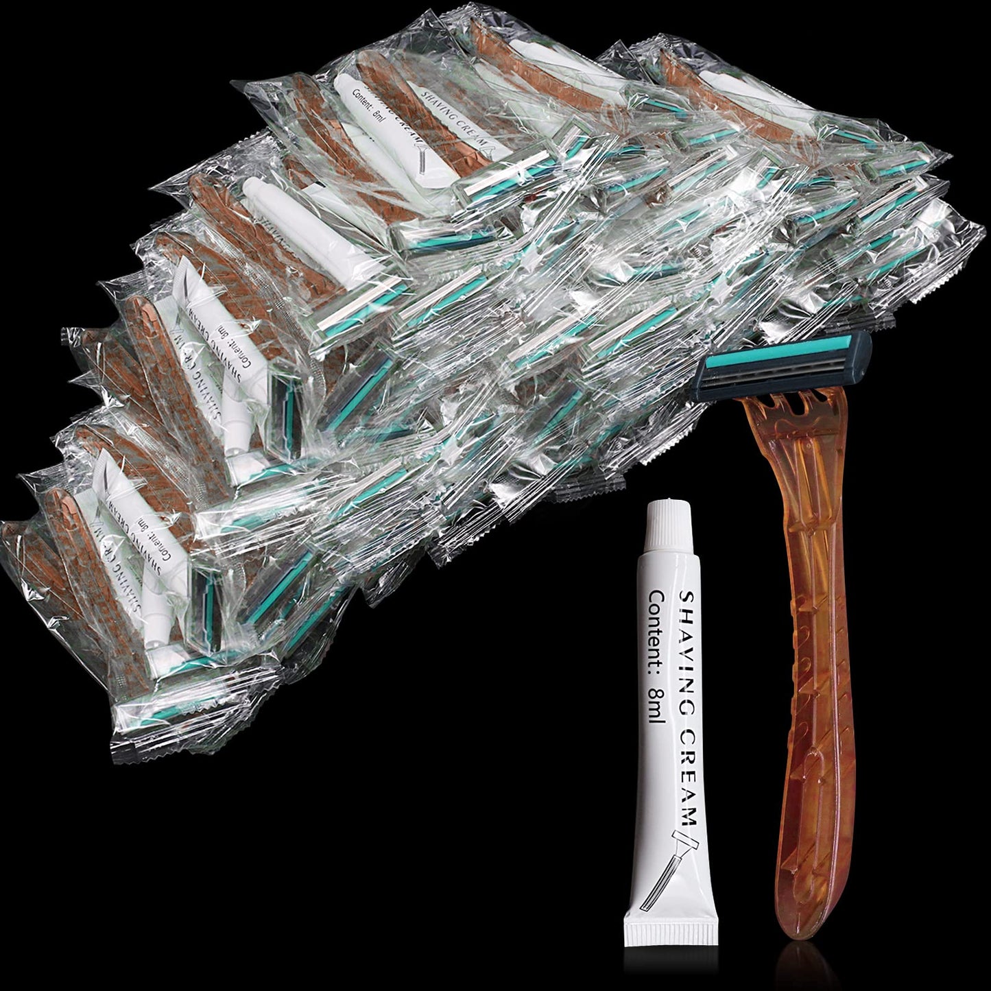 (200 Pack) Kheoxusa Disposable Razors,Bulk Razors Disposable,Twin Blade Disposable Razors,Razors for Men Disposable,Men's Disposable Shaving Razors,Disposable Razor,Individually Wrapped Razors(Coffee)