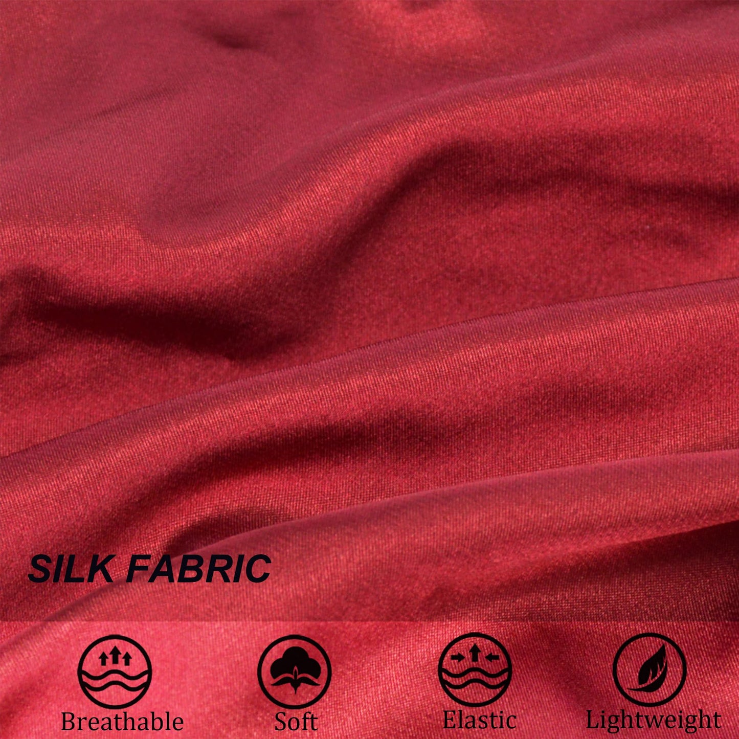 Beutyme Silk Bonnet for Sleeping Satin Bonnets Double Layer Reversible Hair Cap Bonnet for Women Long Curly Braid Hair (Crimson)