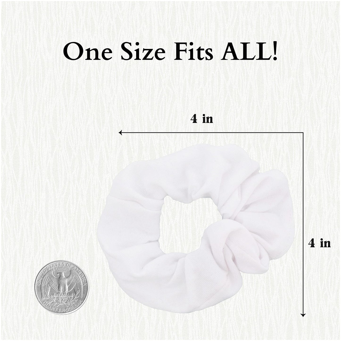 12 Pack Solid Hair Ties Scrunchies (White)