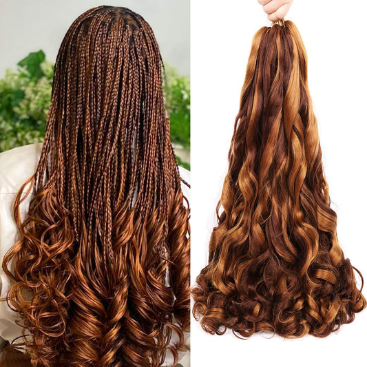 8 Pack French Curly Braiding Hair 20 Inch Pre Stretched Curly Braiding Hair Yaki Texture French Curl Braiding Hair Extensions for Black Women (20 Inch, 30/33)