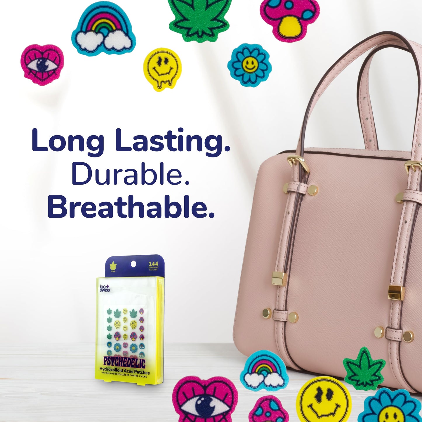 BioSwiss Pimple Patches, Psychedelic Shaped Acne Patch for Zits and Blemishes, Hydrocolloid Spot Stickers for Face and Skin, 144 Count