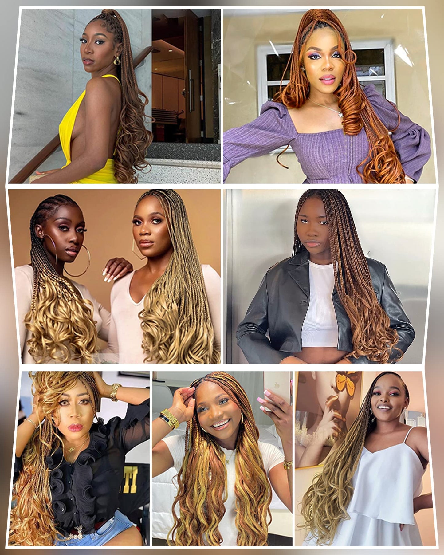 8 Pack French Curly Braiding Hair 20 Inch Pre Stretched Curly Braiding Hair Yaki Texture French Curl Braiding Hair Extensions for Black Women (20 Inch, 30/33)