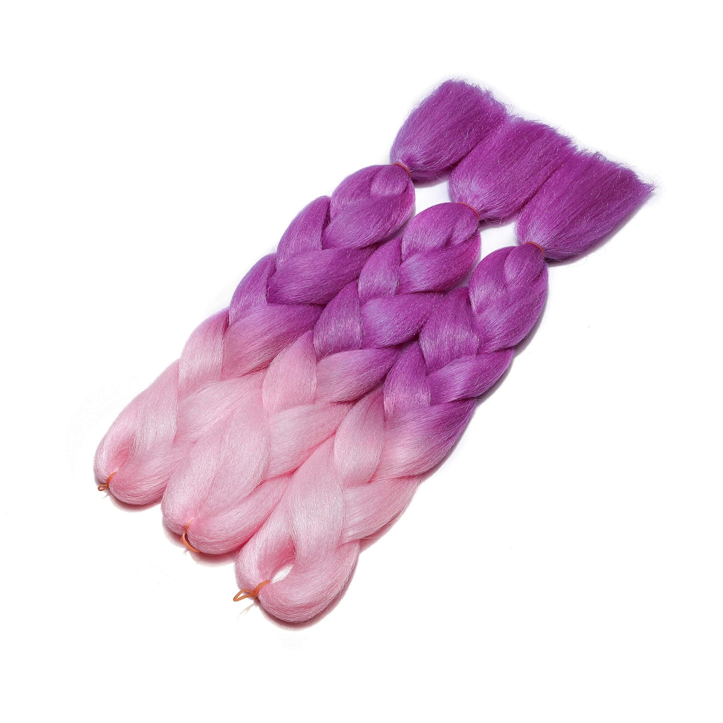 Benehair Ombre Braiding Hair 6 Bundles/lot 24inch Jumbo Braiding Hair Extensions High Temperature Synthetic Braid Hair Braiding Hair Pre Stretched Braid Extensions (Light Pink+Purplish Red)