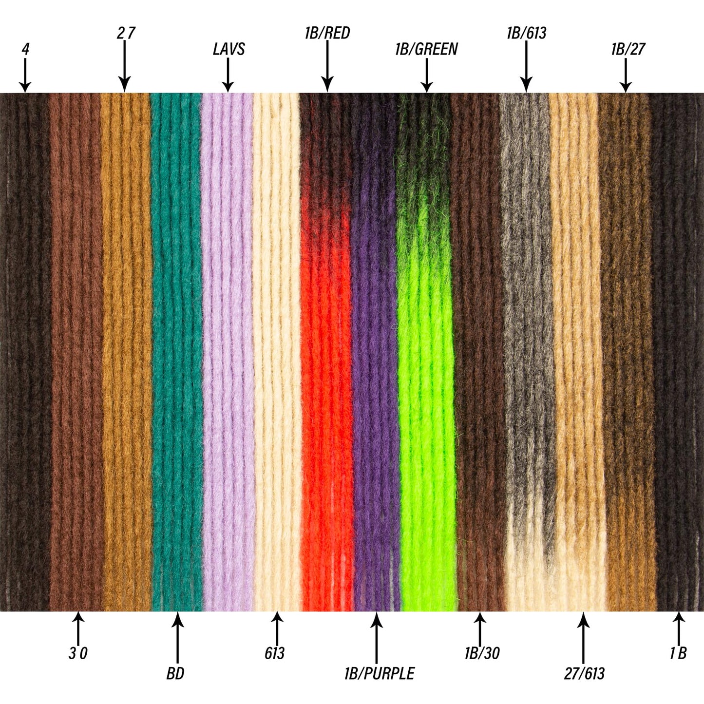 18 Inch Synthetic Double Dreadlock Extensions Reggae Hip-hop Style Extensions for Rock&Roll Hippie Dread Braids Hair (18"strands of 20, 1B#)