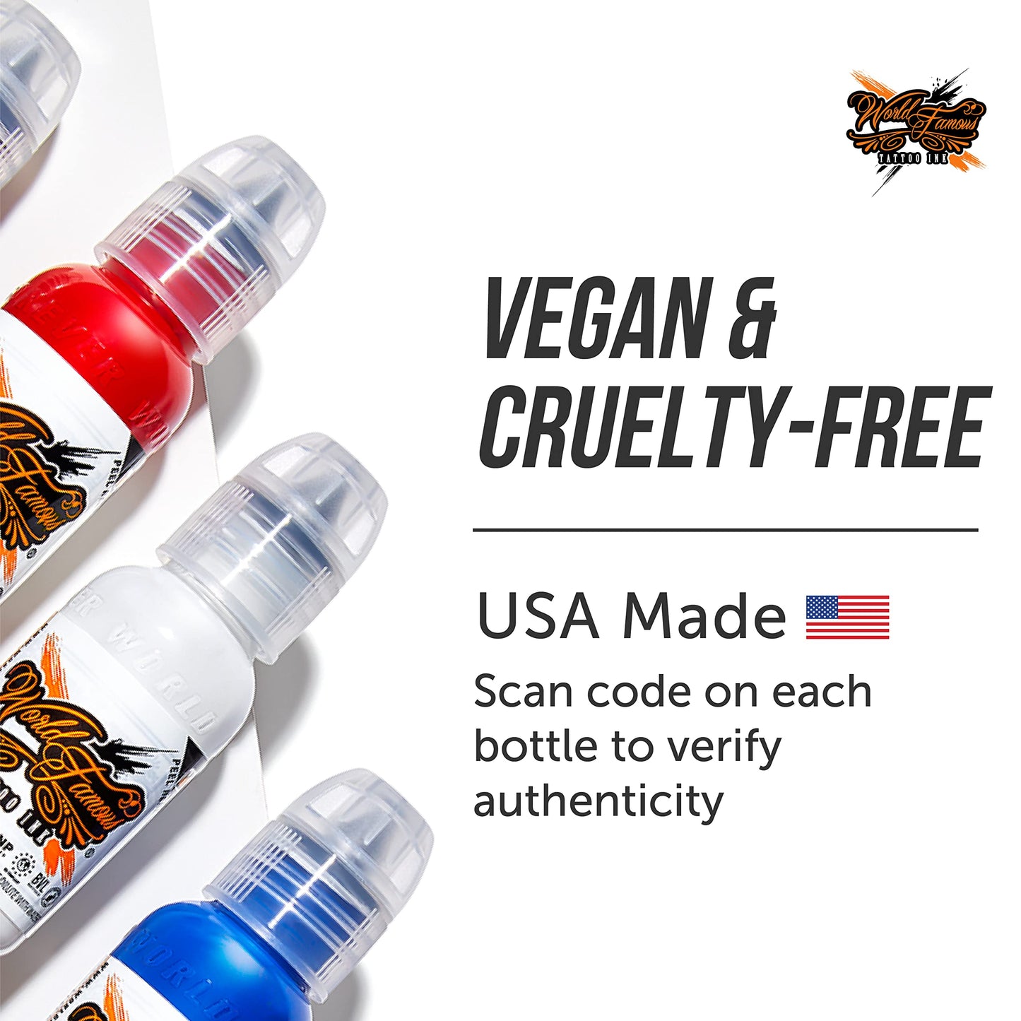 World Famous Tattoo Ink Bundle with Triple Blackout Tattoo Ink (4 oz) & 7 Color Simple Tattoo Kit (7 Bottles, 0.5 oz Each) - Professional Tattoo Ink & Tattoo Supplies - Skin-Safe, Vegan & Non-Toxic