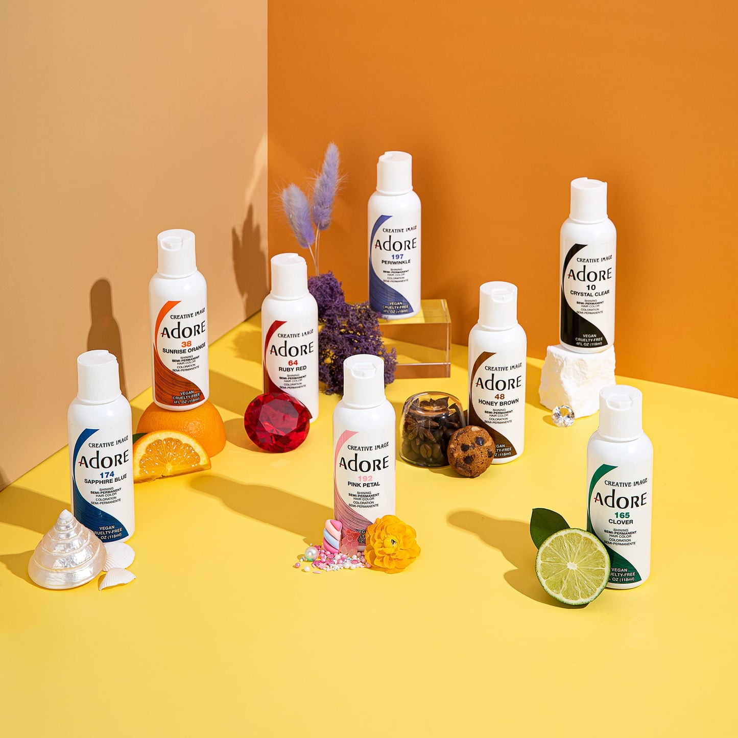 Adore Semi Permanent Hair Color - Vegan and Cruelty-Free Silver Hair Dye - 4 Fl Oz - 155 Titanium (Pack of 2)