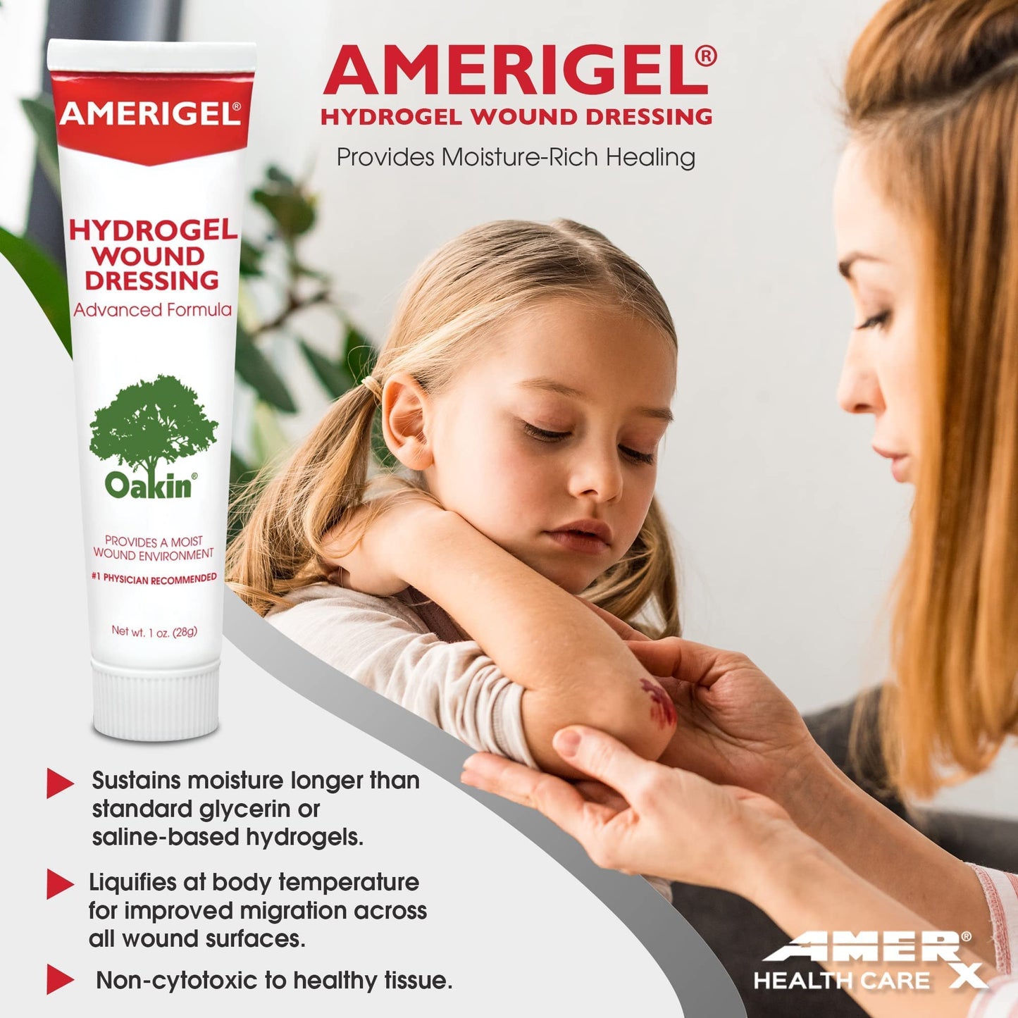AMERIGEL Wound Care Bundle (3 oz. Hydrogel Wound Dressing, 7.1 fl oz. Saline Wound Wash) - Moisture-Rich Healing and Advanced Skin and Wound Care