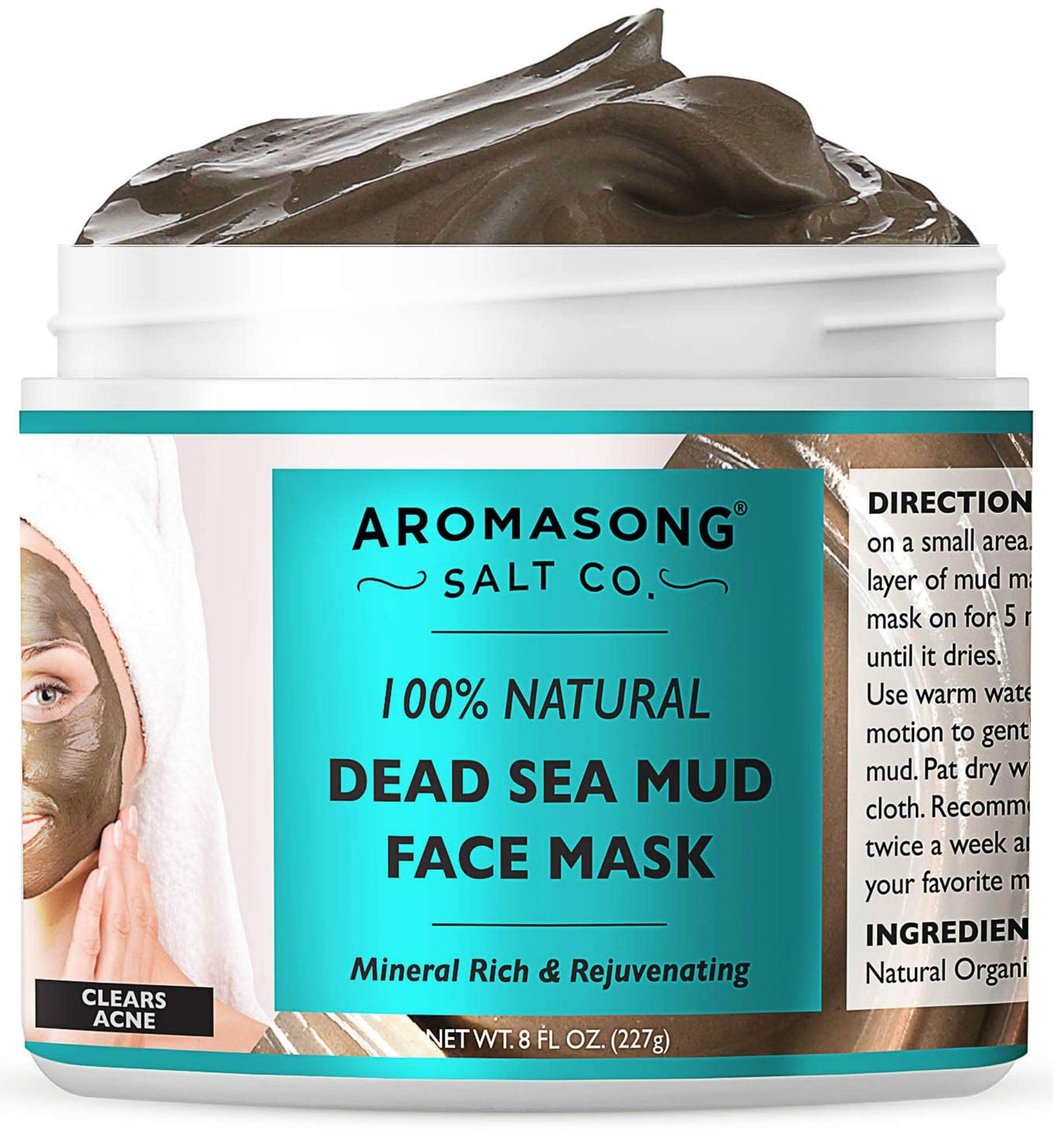 20 lbs Raw Dead Sea Bath Salt in Resealable Pack with 100% Pure Dead Sea Mud Facial Mask - 5 Minute Mask - No Ingredients Added