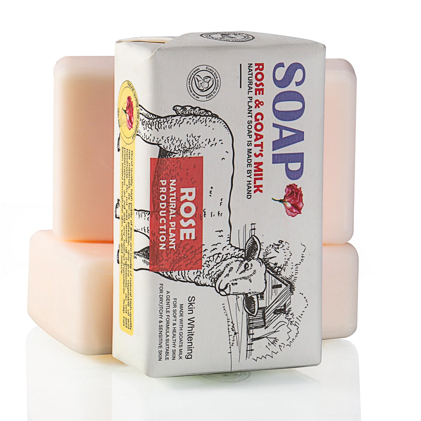 Ashena 2Pcs Goat Milk Soap Bar Moisturizing Natural Soap Bar for Face Body Cleansing Palm oil Body Wash Hand Soap Natural Soap Bar Gift Set (8.8 Oz, Cantaloupe)