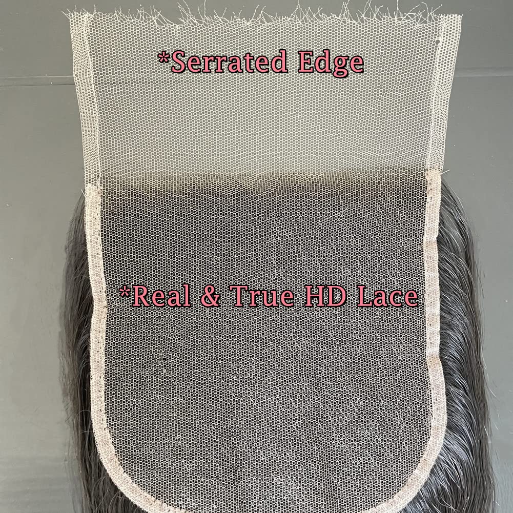 Beata Hair 5x5 Closure HD Lace Body Wave Human Hair, Invisible Transparent Lace Closure Pre Plucked with Baby Hair 22 Inch