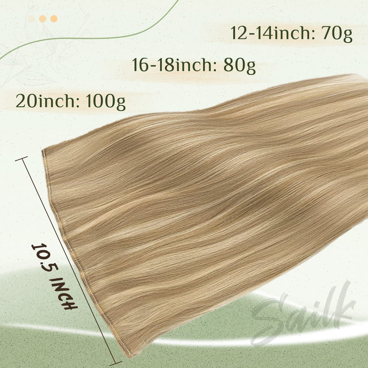 Sailk Blonde Wire Hair Extensions Human Hair Real Fish Line Extensions Dirty Blonde Highlight Light Blonde Natural Invisible Hairpieces Hair Extensions 20 Inch 100g