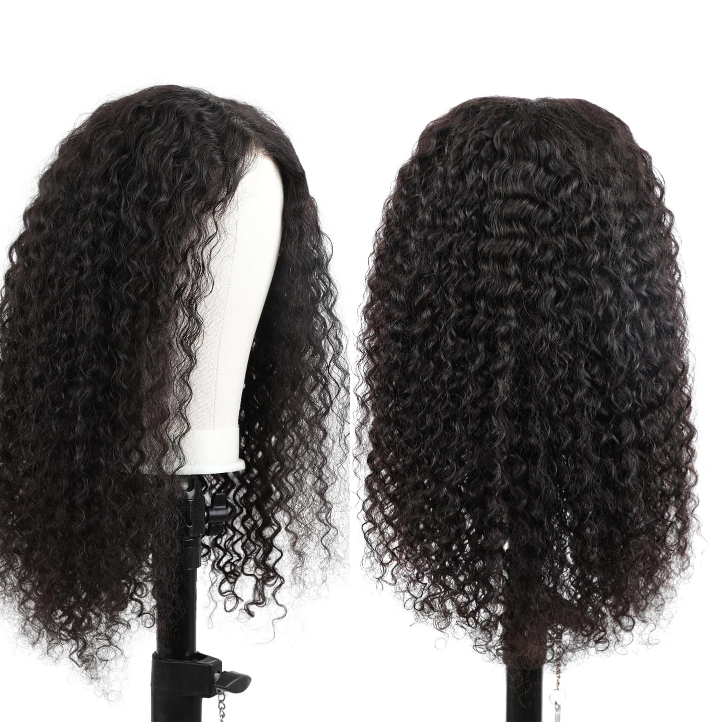 BLY Glueless Wigs Human Hair Pre Plucked 4x6 HD Pre Cut Lace Ready to Wear and Go Wig for Beginners Lace Front Wig For Women Kinky Curly Black Hair 18 Inch