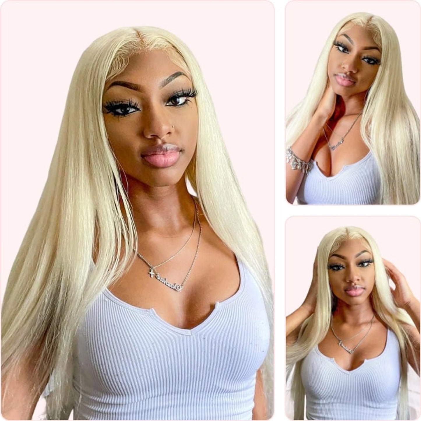 613 Bundles Human Hair 3Bundles/set #613 Light Blonde Color Real Human Hair Bundles Extensions 3Bundles Can Be Full Head Blonde Bundles (10 12 14 Inch)