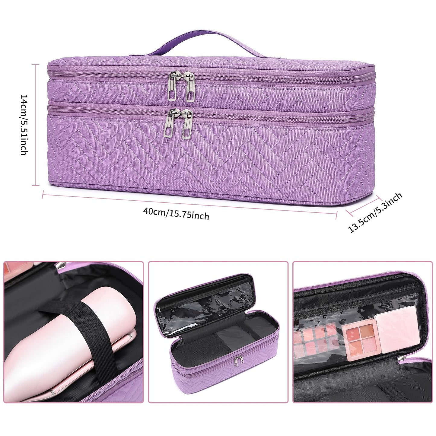 ARLMEGOR Double-Layer Carrying Case Apply to Revlon One-Step Hair Dryer, Travel Bag for Hair Volumizer/Styler,Water Resistant Storage Organizer Box,Compatible with FlexStyle Attachment (Bag Only)