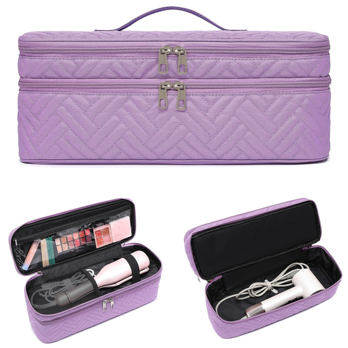 ARLMEGOR Double-Layer Carrying Case Apply to Revlon One-Step Hair Dryer, Travel Bag for Hair Volumizer/Styler,Water Resistant Storage Organizer Box,Compatible with FlexStyle Attachment (Bag Only)