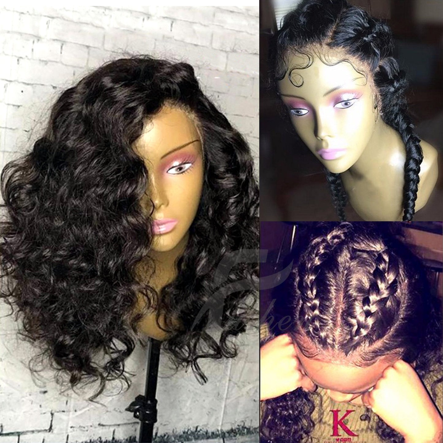 13x6 Lace Front Wig Curly Human Hair Short Bob Wigs Deep Curly Full Lace Front Wigs 8A Virgin Brazilian Natural Color Half Wigs (20 inch with 150% Density, lace front wig)