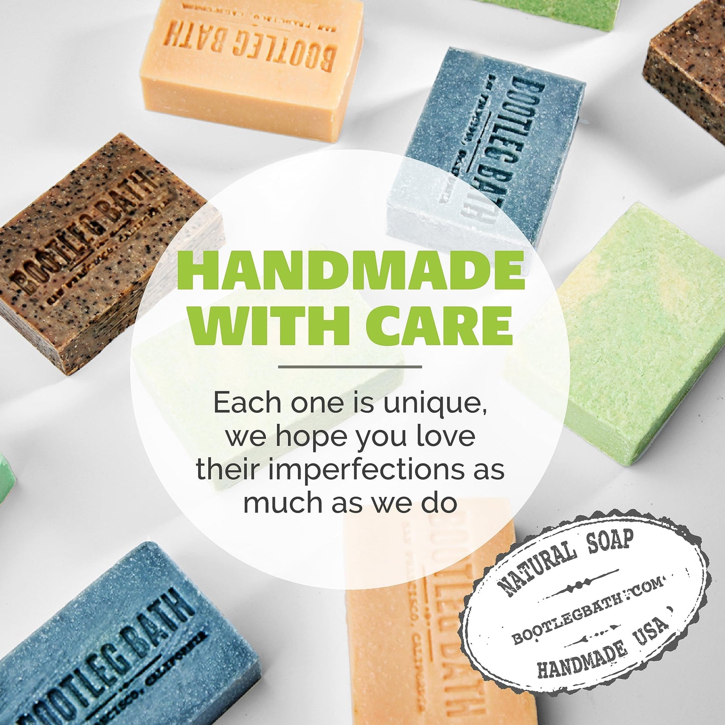 BOOTLEG BATH Natural Gentle Exfoliating Bar Soap- Salted Margarita, Citrus Scent with Sea Salt, Body Soap for Men and Women, Eco Friendly, Handcrafted Body Soap Made in USA, 4.4 oz Each Bar