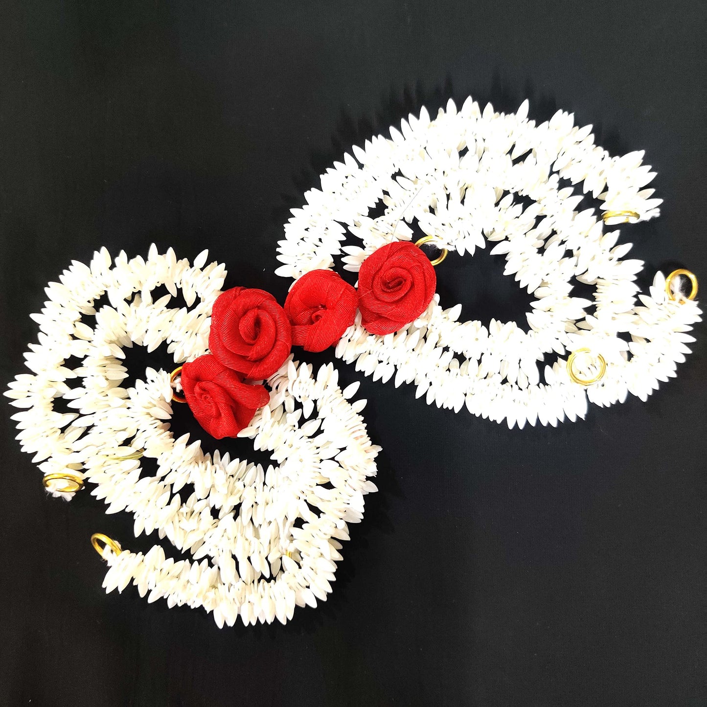 Pretty Charming Artificial Hair Gajra Strings and Bands (Set-4-str-red)