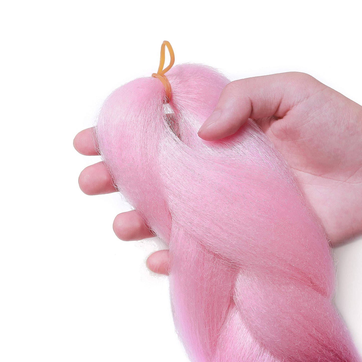 Benehair Ombre Braiding Hair 6 Bundles/lot 24inch Jumbo Braiding Hair Extensions High Temperature Synthetic Braid Hair Braiding Hair Pre Stretched Braid Extensions (Light Pink+Purplish Red)