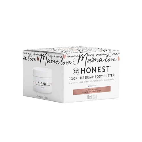 The Honest Company Honest Mama Rock The Bump Body Butter | Moisturizing Stretch Mark Cream | Shea Butter, Avocado Oil, Vitamin E | 4 oz