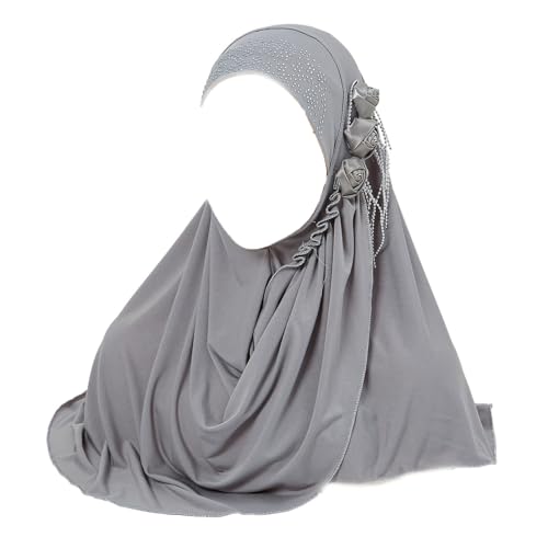 Women Chic Shiny Muslim Hijab Soft Breathable Turban Long Scarf Anti-UV Arabian Islamic Ramadan Headscarf Eid Headwrap Hair Loss Caps Beanie Headwear