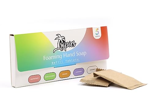 Tropics Foaming Hand Soap Tablets - 5 Pack - 42.5 fl oz total - Recyclable Packaging - Variety Scent Sampler Refill Pack