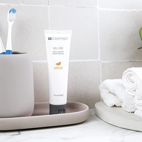 CariFree Gel 1100 (Citrus) Anti-Cavity Fluoride Toothpaste with Nano Hydroxyapatite, Citrus Flavored, Cavity Prevention & Enamel Protection, Dentist Recommended, Made in The U.S.A.