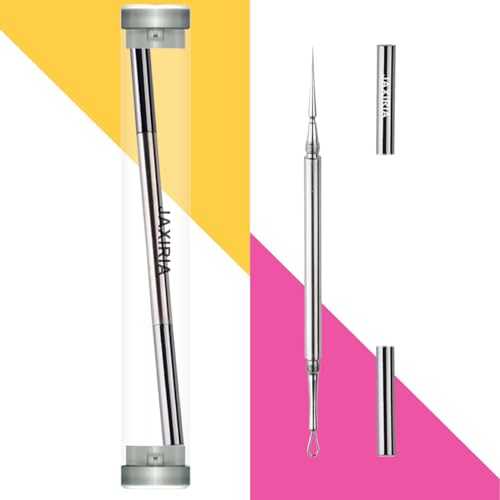 Professional Facial Blackhead Remover Extractor Tool - Double Ended Circle Loop & Sharp Needle Pimple Popper Tool - 2-in-1 Blackhead & Blemish Remover - Zit and Pimple Acne Removal(1 Pack)