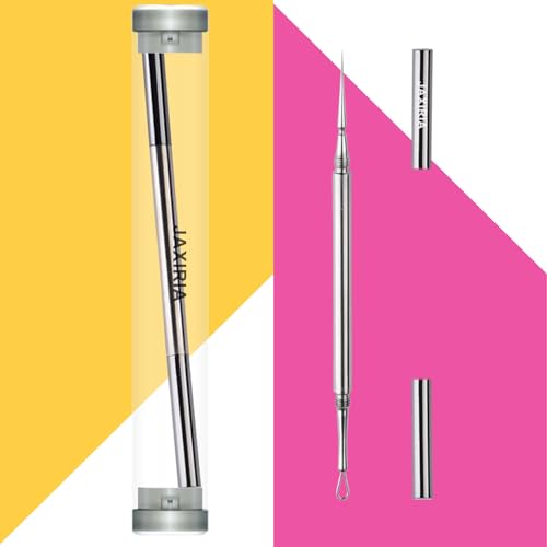 Professional Facial Blackhead Remover Extractor Tool - Double Ended Circle Loop & Sharp Needle Pimple Popper Tool - 2-in-1 Blackhead & Blemish Remover - Zit and Pimple Acne Removal(1 Pack)